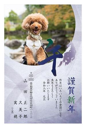 年賀状　うま年　写真入り　謹賀新年